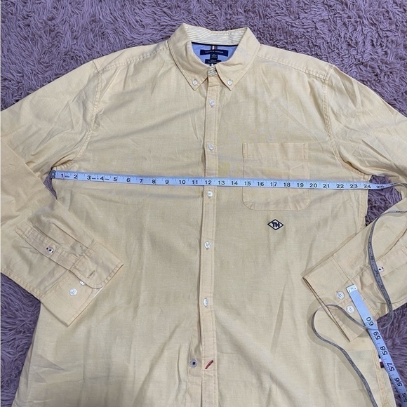 Tommy Hilfiger Men Yellow Long Sleeve Button Front Shirt - Picture 4 of 10